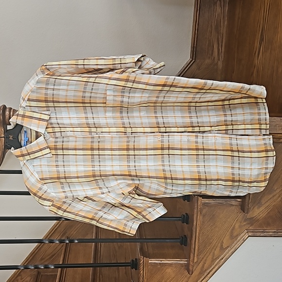 Lanzino 100% Linen Short Sleeves Plaid Shirt - Picture 9 of 10